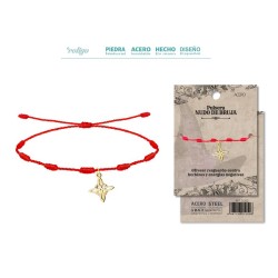 Pulsera 7 Nudos con Nudo de Bruja en Acero Dorado (P2) ·